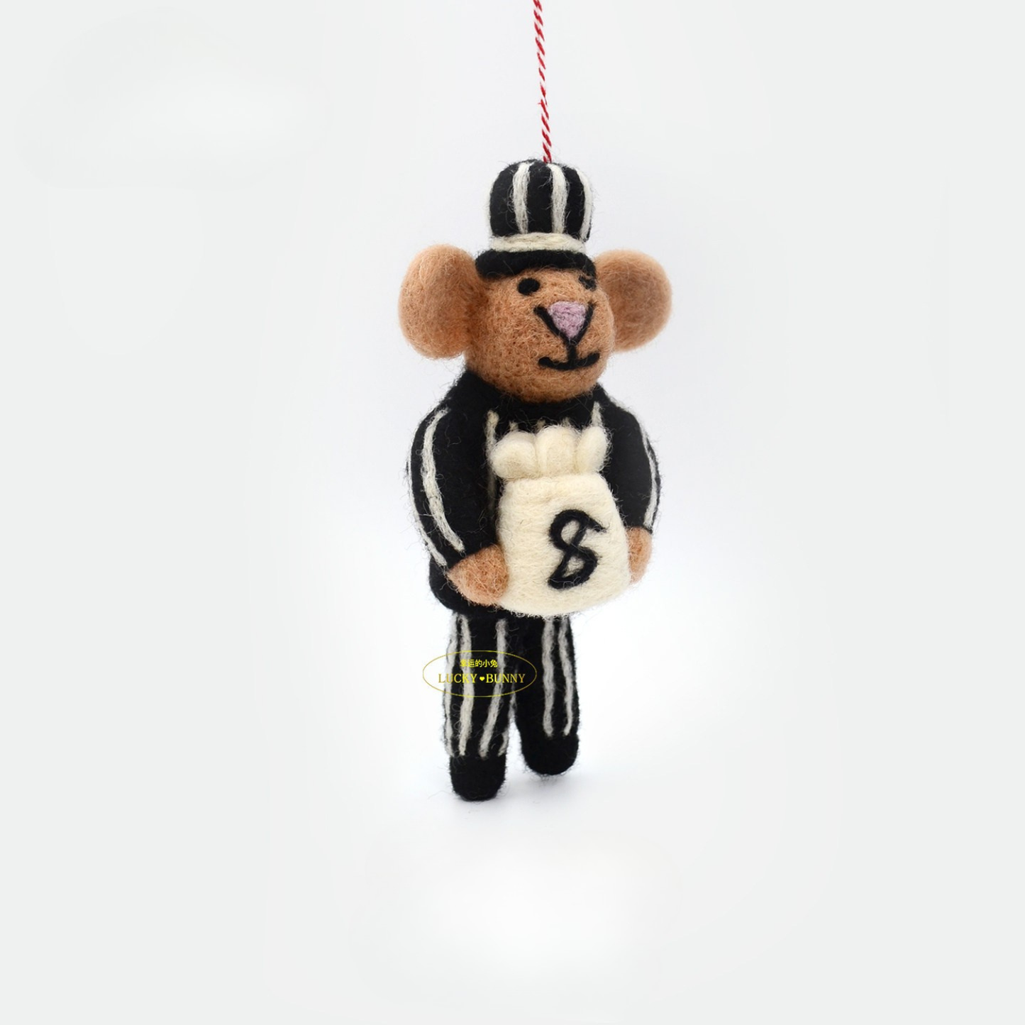 Nepalese Handmade Wool Felt Pendant Charms - Money Rat