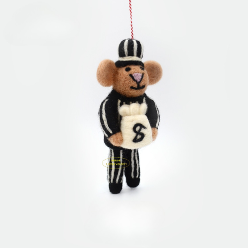 Nepalese Handmade Wool Felt Pendant Charms - Money Rat