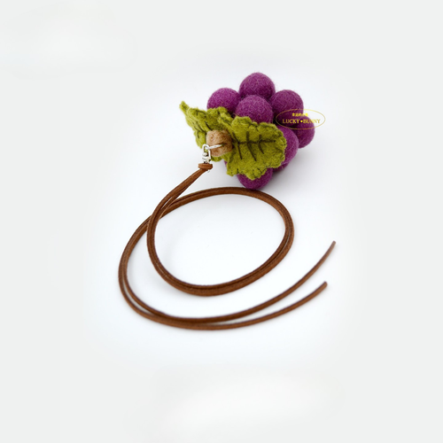 Nepalese Handmade Wool Felt Pendant Charms - Purple Grapes