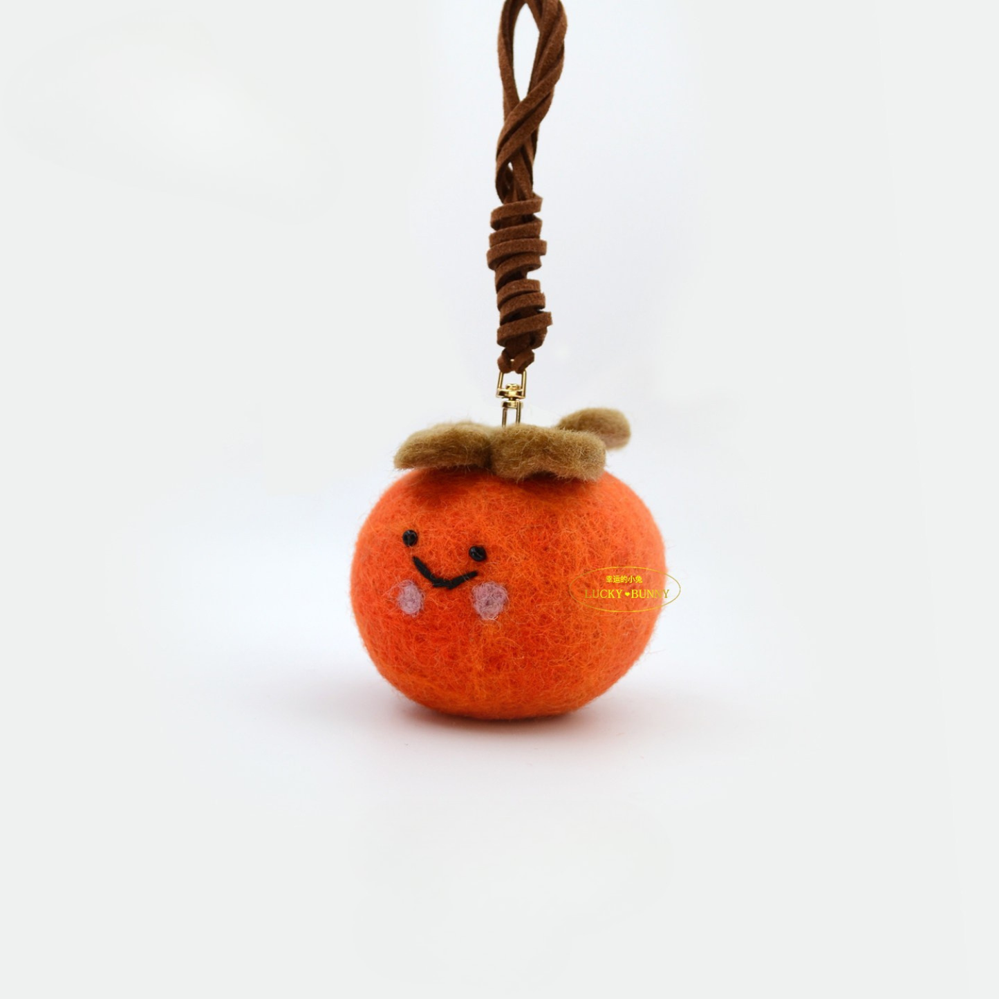 Nepalese Handmade Wool Felt Pendant Charms - Lucky Persimmon