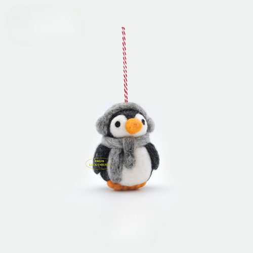 Nepalese Handmade Wool Felt Pendant Charms - Cute Penguin