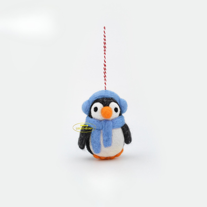 Nepalese Handmade Wool Felt Pendant Charms - Cute Penguin
