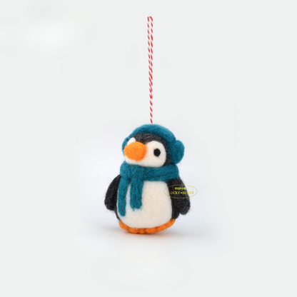 Nepalese Handmade Wool Felt Pendant Charms - Cute Penguin