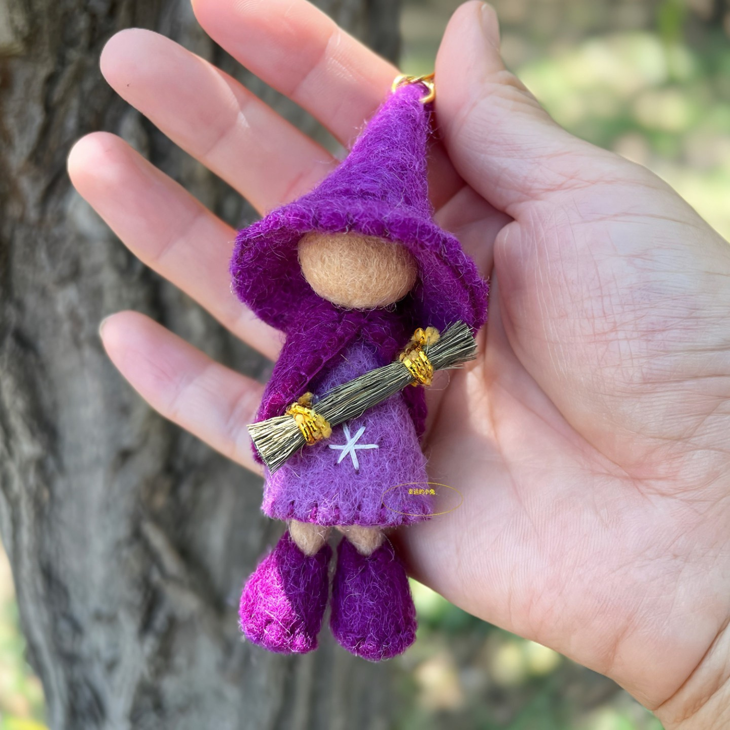Little Witch Handmade Wool Felt Charm