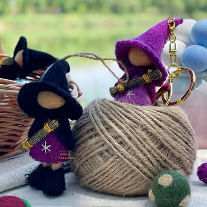 Little Witch Handmade Wool Felt Charm